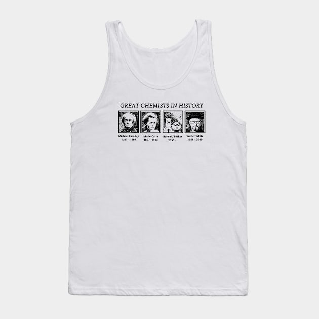 Darkblack - Great Chemists In History Black Tank Top by WuTangStore